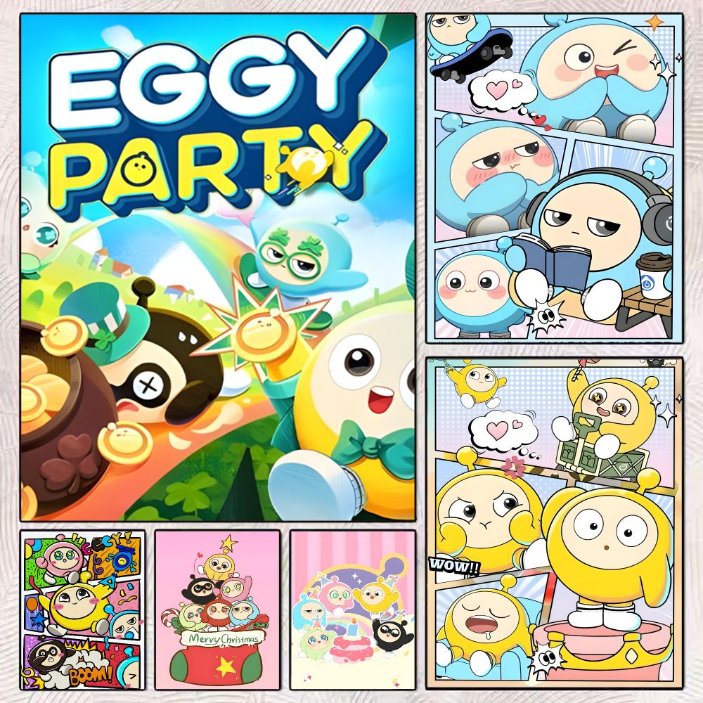 Party Games Eggy - Постер на холсте с изображением игры